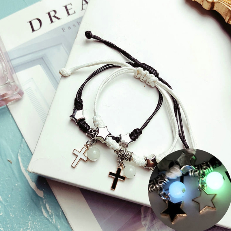 2PC/Set Luminous Star Moon Heart Couple Bracelet Adjustable Key Lock Rope Matching Friend Bracelets Love Gifts Jewelry 2PC/Set Luminous Star Moon Heart Couple Bracelet Adjustable Key Lock Rope Matching Friend Bracelets Love Gifts Jewelry