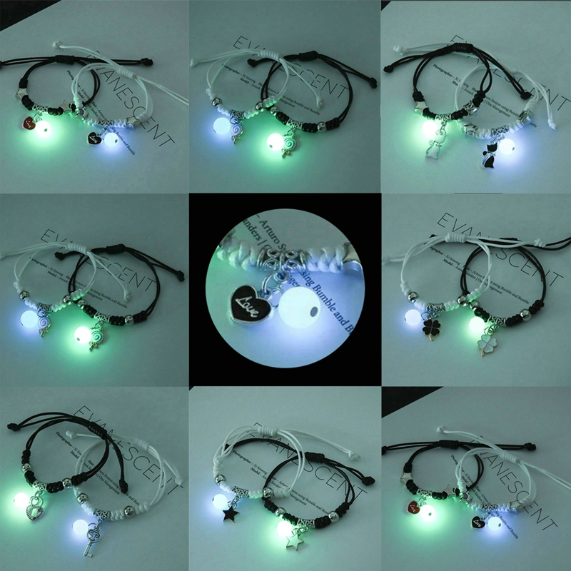 2PC/Set Luminous Star Moon Heart Couple Bracelet Adjustable Key Lock Rope Matching Friend Bracelets Love Gifts Jewelry 2PC/Set Luminous Star Moon Heart Couple Bracelet Adjustable Key Lock Rope Matching Friend Bracelets Love Gifts Jewelry